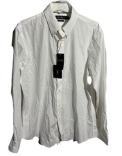Lauren Ralph Lauren Sz 17 36/37 NWT White Dress Shirt Slim Fit Mens