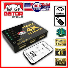 4K HDMI 2.0 Cable Splitter Switcher Box Hub IR Remote Control 5X1 Power 5 to 1