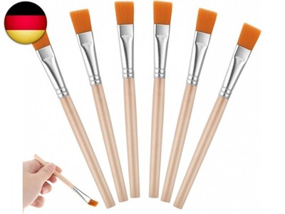 Thinp 6 Stück Flache Pinsel Set,Flache Acryl Pinsel,Malerpinsel Klein 