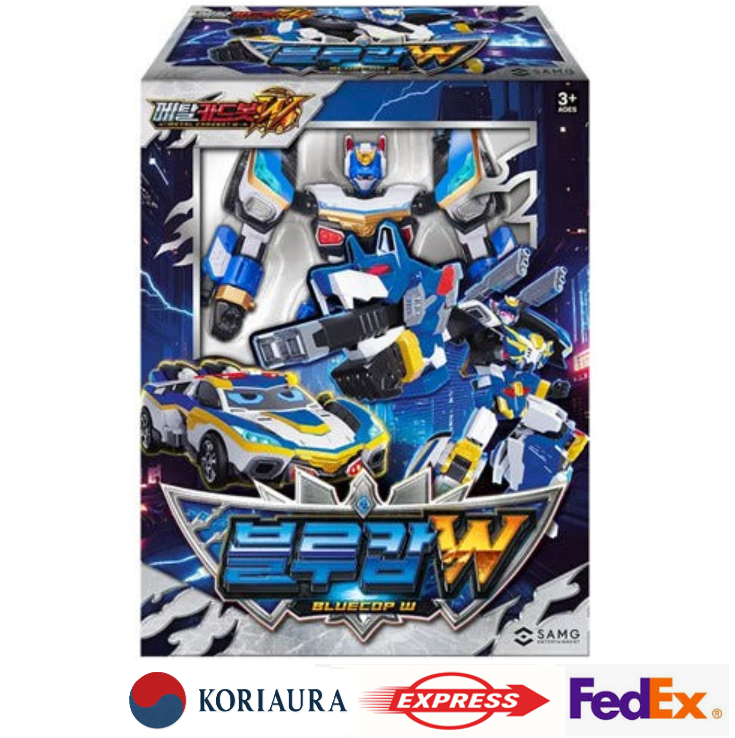 Metal Cardbot W Season 3 BLUE COP W Transformer Robot Police Car