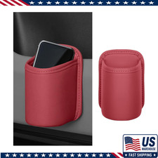 Large Car Door Cup Holder Clip On Seat Side Mount Red Leather Texturecolor Red Large Car Door Cup Holder Clip On Seat Side Mount Red Leather Texturecolor Red