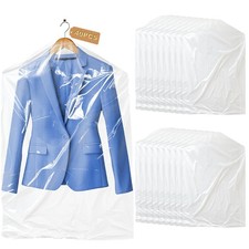100 Pcs Dry Cleaner Clothe Covers Plastic Clear Garment Bags for Clothes 60X90Cm