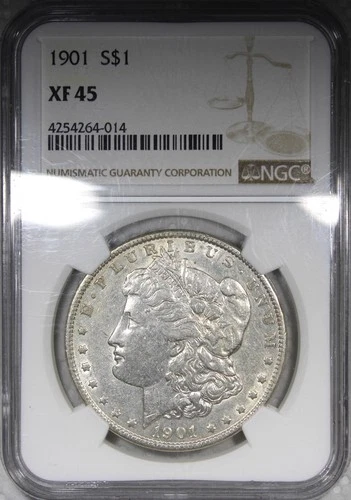 1901 Morgan Dollar NGC XF45 Circulated Key Date $1