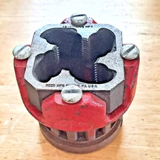 Vintage Reed 1S - 1" - 11-1/2 NPT Die with Ratchet Die Head Pipe Threader NOS