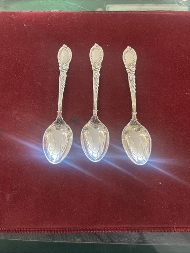 3 Reed & Barton Sterling Silver Teaspoons La Parisienne Pattern Art Nouveau 2OZT
