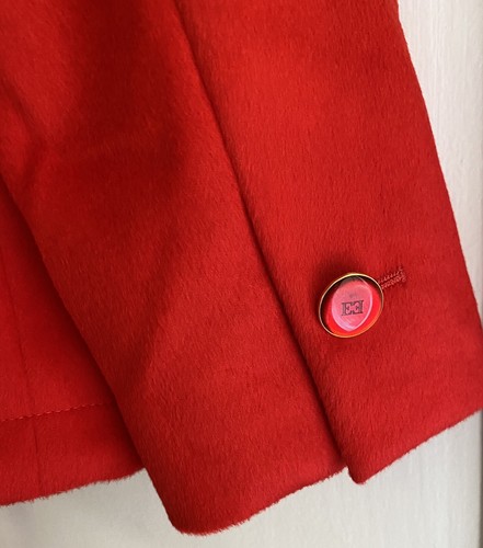 NEW Escada Piacenza Wool Rabbit Angora Red Zip Jacket Blazer Coat Size 38 S M - Picture 9 of 10