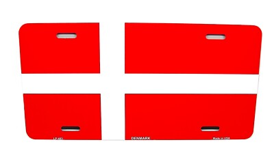 DENMARK DANISH FLAG METAL NOVELTY CAR LICENSE PLATE AUTO TAG