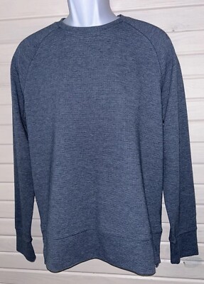 C9 Champion Men's Sz MEDIUM Waffle Thermal Knit Crew Pullover Blue