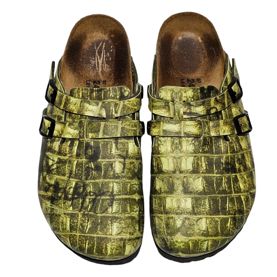 Birkenstock BIRKI'S Mules Mujer Talla 6/Hombre 4 Zapatos Sandalias Verde Serpiente Foto 2 de 4