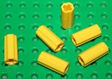 6 x Lego Yellow Technic Axle Connector ref 6538c set 42055 42097 8264 10212 9397