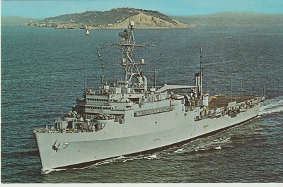 SHIP POSTCARD U.S.S. CLEVELAND(LPD-7) Amphibious Transport Dock, Pacific Fleet