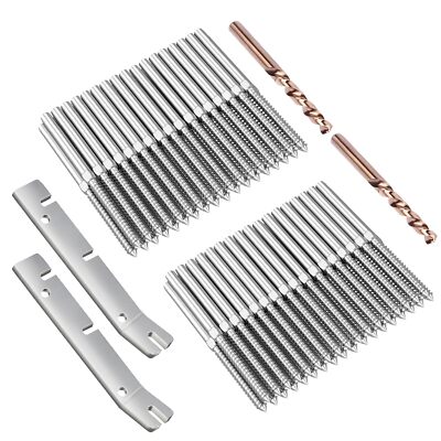 70 Pack T316 Stainless Steel R&L Handed Thread Swage Lag Screws Wood Posts 1/8''