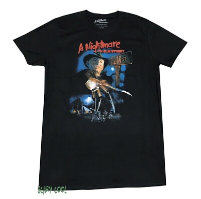 New A Nightmare on Elm Street Freddy Krueger Black Mens Vintage T