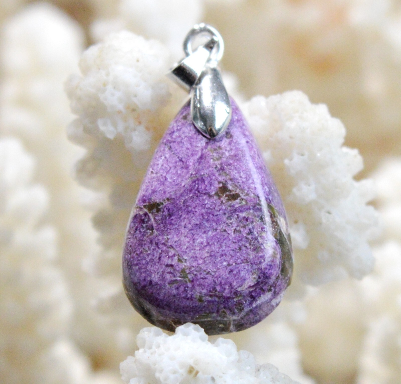 Stichtite serpentine pendentif cabochon en pierre naturelle d'Australie 13 carats
