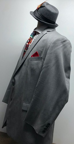 TALLIA 52R MEN'S Gray Plaid 100% WOOL Blazer Sport Coat **EXCELLENT** 722076A - Picture 4 of 10