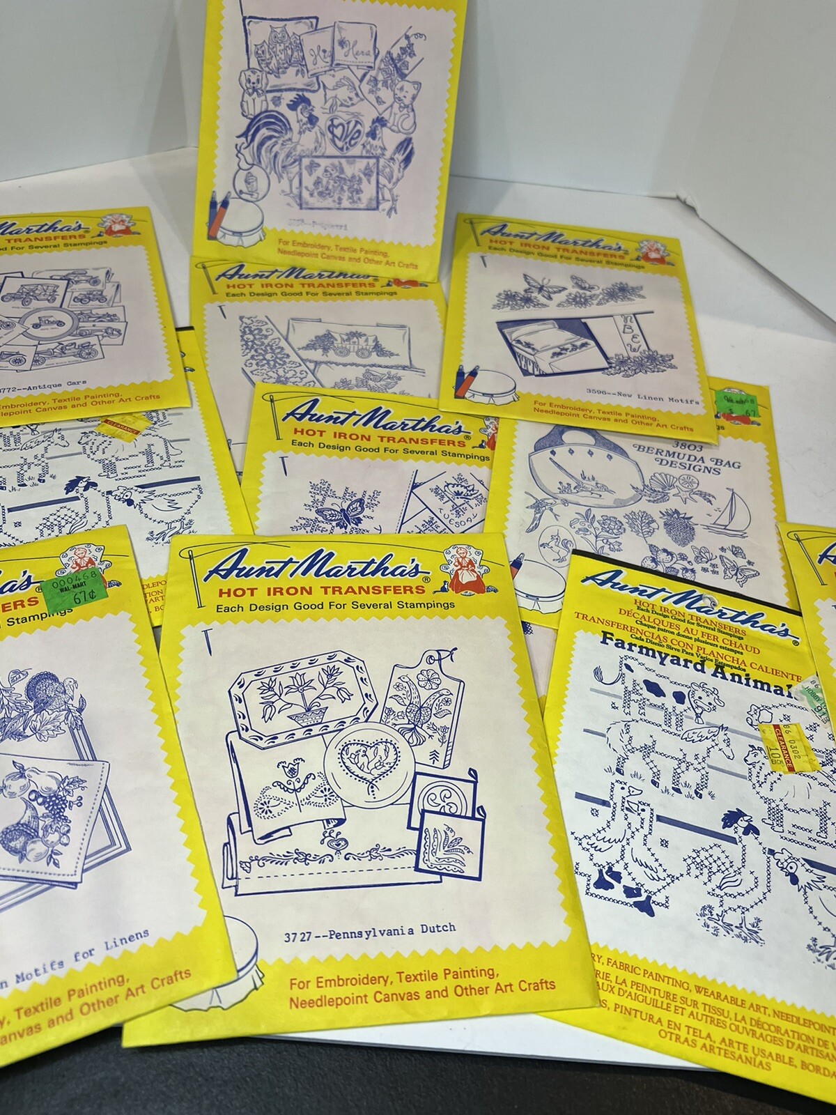 Vintage Lot of 11 Aunt Martha's Hot Iron Transfer Patterns Embroidery ...