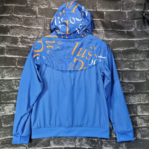Nike Windbreaker Youth Large Blue Sportswear Windrunner Hooded Jacket Boys - Picture 2 of 11