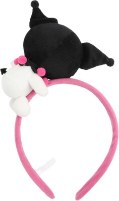 Kuromi Pink Headband Plush Charm Character Unisex Accessory Amazon.com: Bioworld Kuromi Pink Headband With Character  main image 3