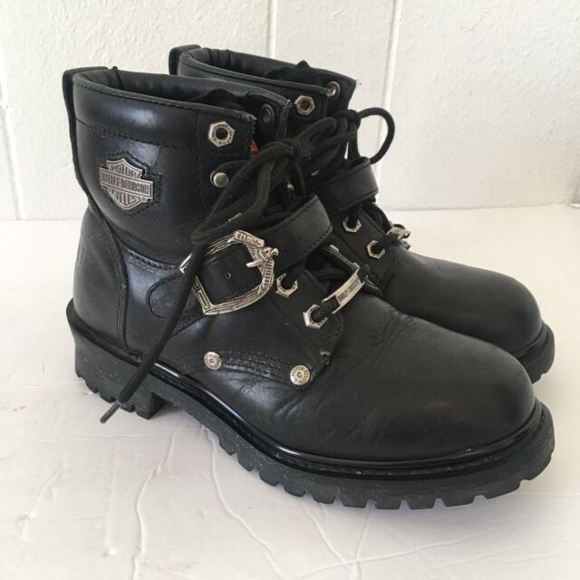 Harley Davidson Motorcycle Riding BOOTS Women Size 8 Leather Black ...