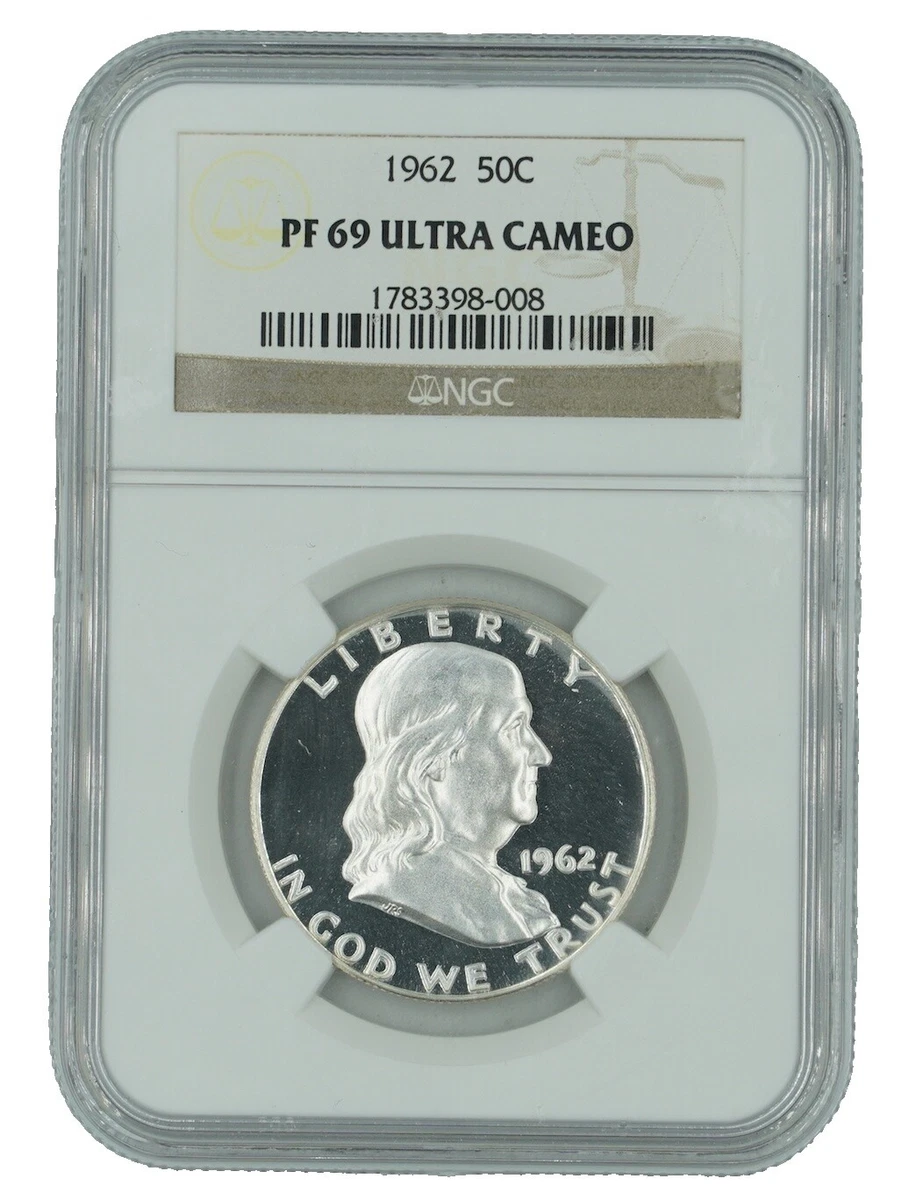 プルーフ PR67)アメリカ合衆国 フランクリン ハーフダラー銀貨 1962