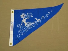 Mermaid Water Blue Boating Indoor Outdoor Nylon Pennant Grommets 12" X 15"
