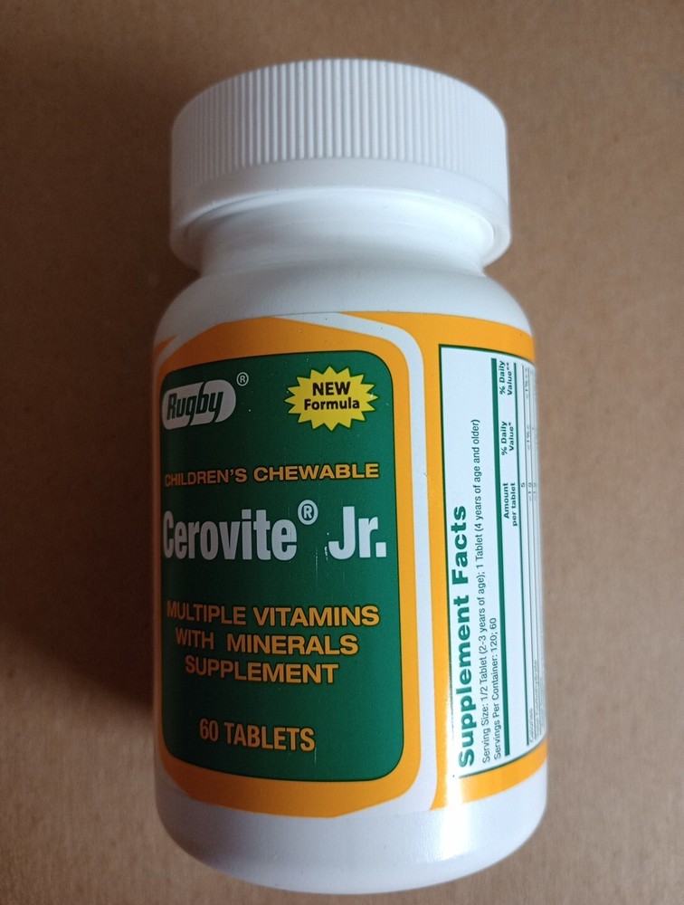Rugby Cerovite Jr. Children's Vitamin & Mineral Supplement Chewable Tablets, ...