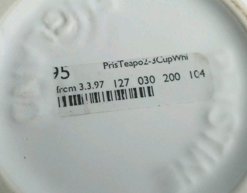 TEAPOT 2-3 CUP. MATT WHITE MADE BY PRISTINE POTTERY. MOTHERS GIFT. BRAND NEW - Picture 7 of 7