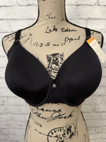 Warners Cloud 9 Bra Sz 36DD Black Soft Underwire Slimming RB-1691 A-024 New