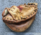 Vtg Tru-Play Tc44 Catchers Mitt Glove Baseball Softball Rht Right Hand Throw
