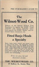1927 THE WILMOT-WOOD CO BANJO HEADS BOSTON MA...