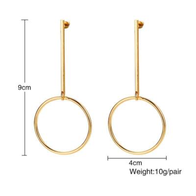 Titanium Steel Trend Women's Creative Geometric Round Earrings Fashion Jewelry