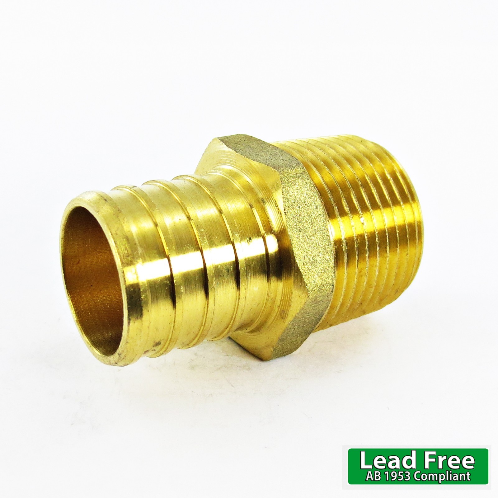 1/2" Male NPT x 3/4" PEX LEAD FREE Brass Crimp Adapter PEX Fittings No