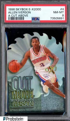 1996-97 Skybox E-X2000 A Cut Above #4 Allen Iverson RC Rookie HOF PSA 8 NM-MT