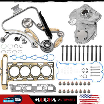 Timing chain Oil pump Head Gasket Set for 2010-2017 Chevrolet GMC 2.4L L4 DOHC