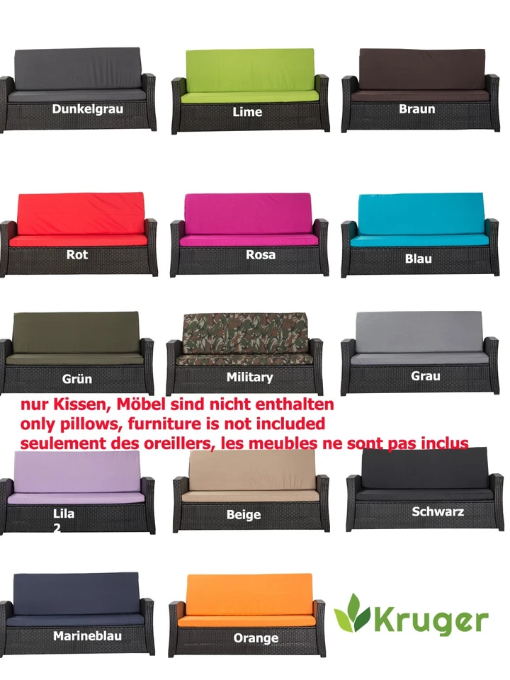 Coussins de canapé meubles  jardin en résine tressée rotin  pour banquette - Photo 4/4