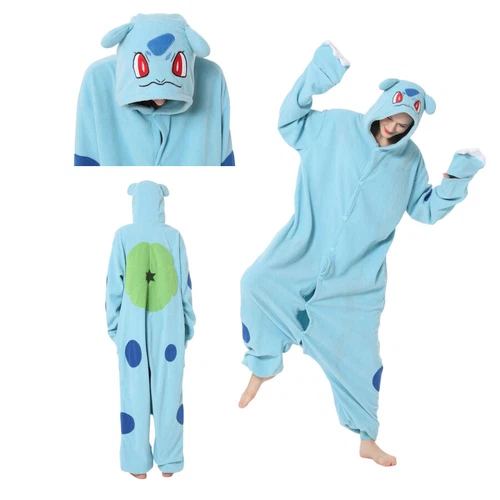 Adults Pokemon Costume Kigurumi Pajamas Sleepwear Pyjamas Pikachu Gengar Cosplay - Picture 10 of 65