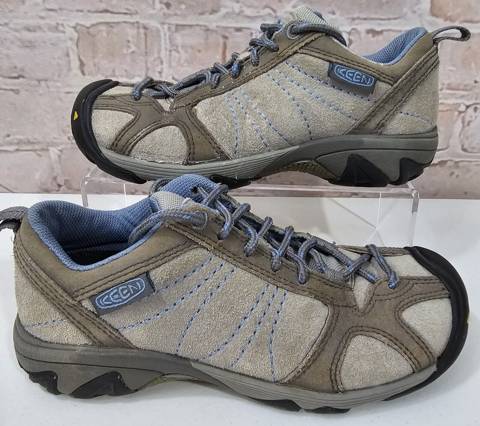 Scarpe basse Keen 1003944 marrone e blu scamosciate outdoor escursionismo campeggio donna 5