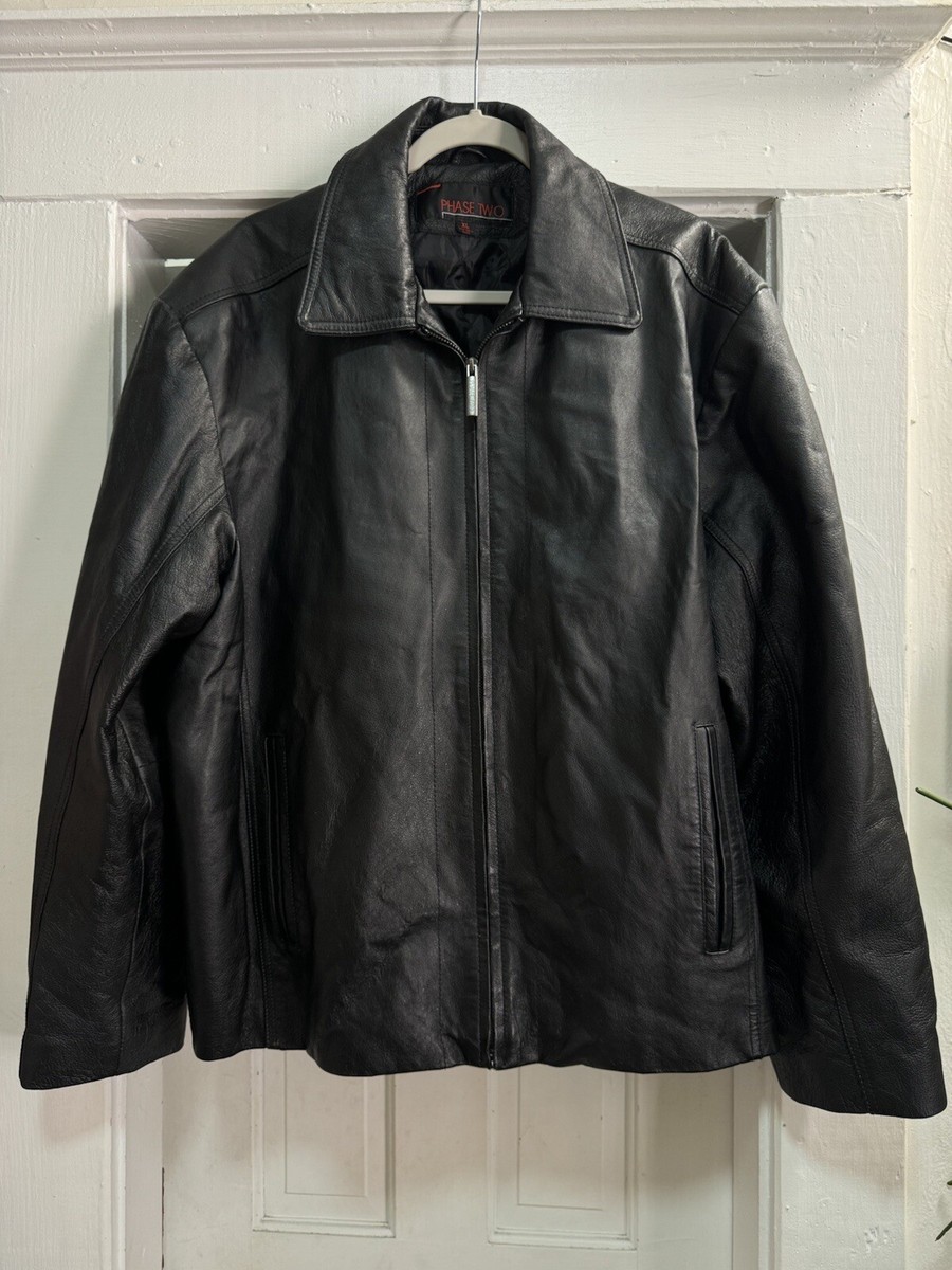 Vintage Phase Two Genuine Leather Jacket Size XL | eBay