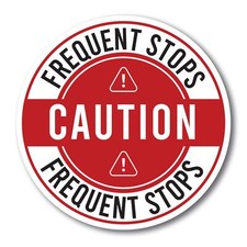 Caution Vehicle Makes Frequent Stops Magnet Decal, 5 Inch, Automotive Magnet