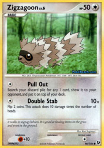 Pokemon - Zigzagoon - 96/106 - Common - Great Encounters - NM