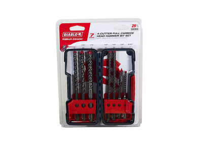 Diablo DMAPL9920-S7 SDS Plus 4 Cutter Full Carbide Head Hammer Bit Set (7 Piece)