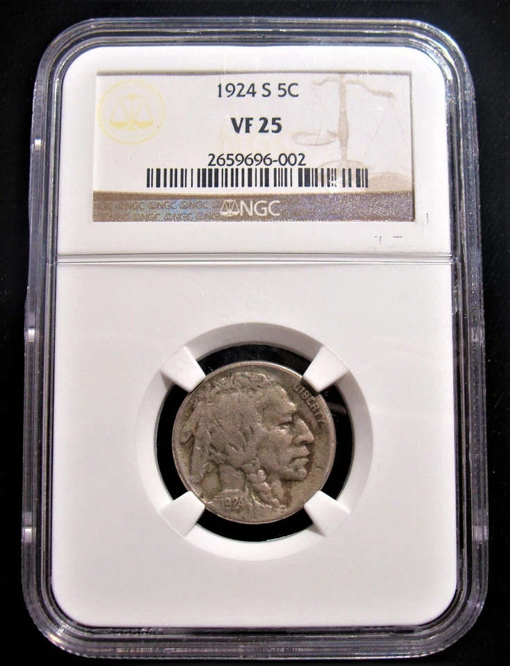 1924-S 5C Buffalo Nickel. VF25 NGC - Image 3 of 4