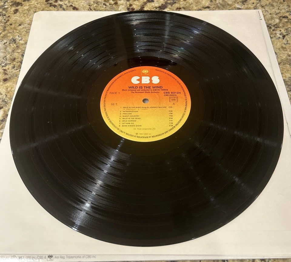 WILD IS THE WIND-Soundtrack-DIMITRI TIOMKIN CBS 83124 IMPORT FRANCE LP - Image 3 of 4