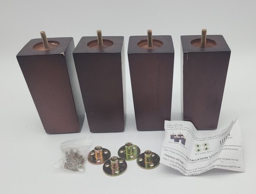 6 Inch Wood Furniture Legs Solid Wooden Square Replacement legs (Set of 4)* Read - Picture 5 of 8