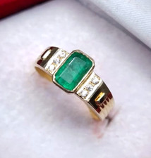 Natural Emerald Ring 925 Sterling Silver Ring Handmade Ring Wedding Ring