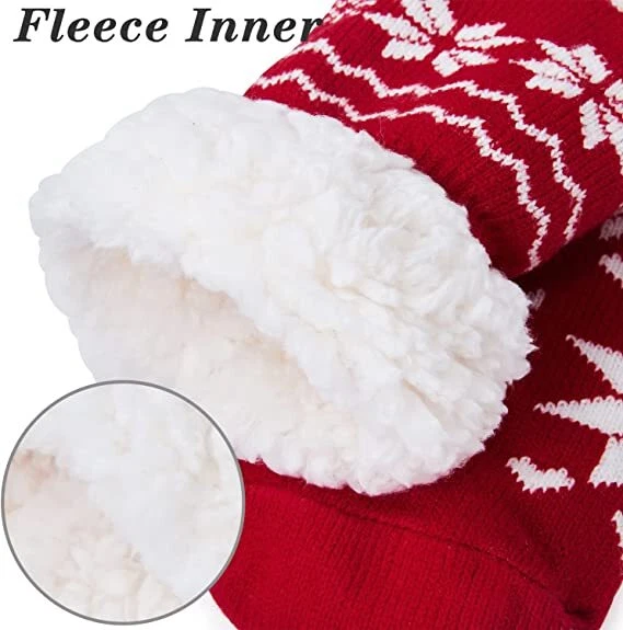 Womens Winter Cozy Fuzzy Sherpa Fleece-lined Thermal Slipper Socks Size 5-11 Lot - Image 3 of 4