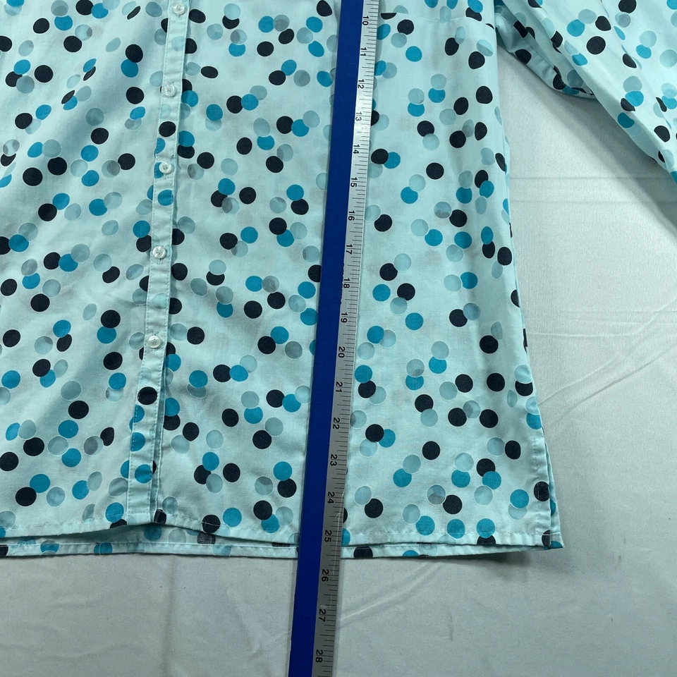 Blusa SAGHARBOR para mujer talla mediana azul negro lunares cuello nueva sin etiquetas Foto 4 de 4