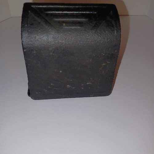 Vtg Cast Iron Match Box Holder Black Red Heart Yellow Flowers Heavy - Picture 8 of 8