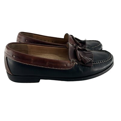 Cole Haan Loafers Mens 9D Black Brown Leather Kiltie Tassel  display picture 3