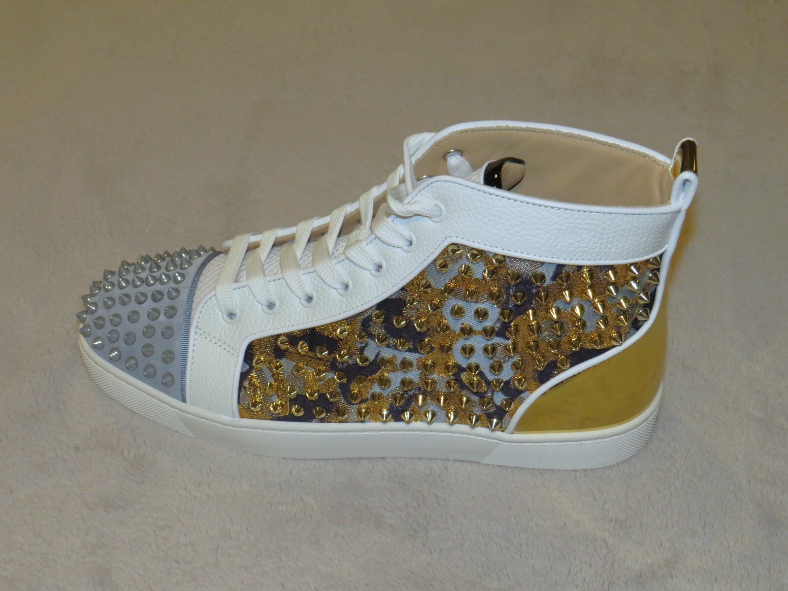 Christian Louboutin Louis Orlato High Top Camo Spiked Sneakers Size 9 NWB image 4